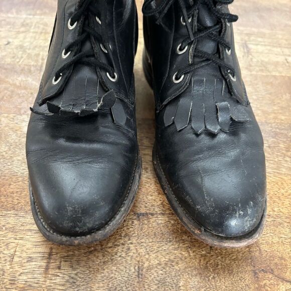 Vintage Justin Western Roper lace up Kiltie prairie boots 6.5 B - Picture 8 of 8